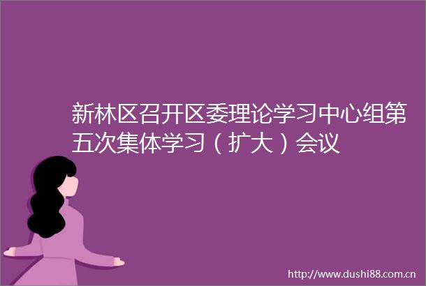 新林区召开区委理论学习中心组第五次集体学习（扩大）会议