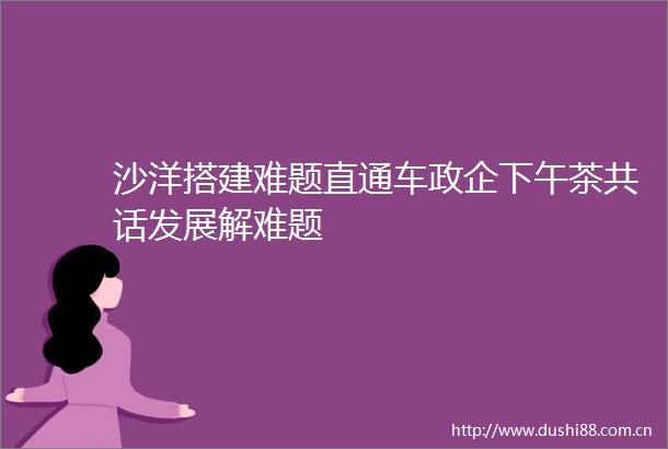 沙洋搭建难题直通车政企下午茶共话发展解难题