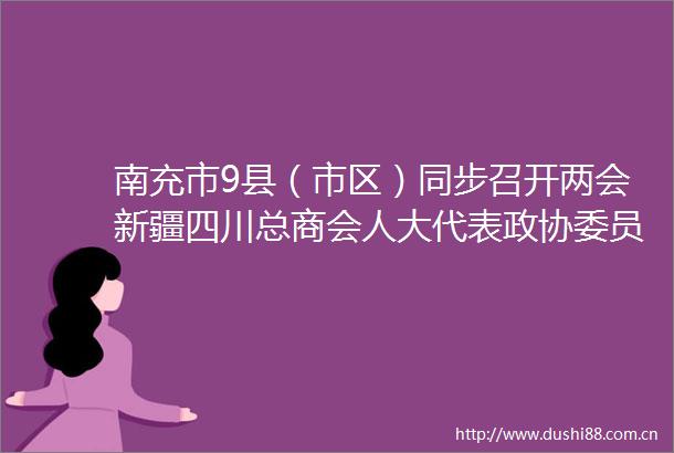 南充市9县（市区）同步召开两会新疆四川总商会人大代表政协委员履行职责建言献策天下川商