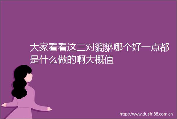 大家看看这三对貔貅哪个好一点都是什么做的啊大概值