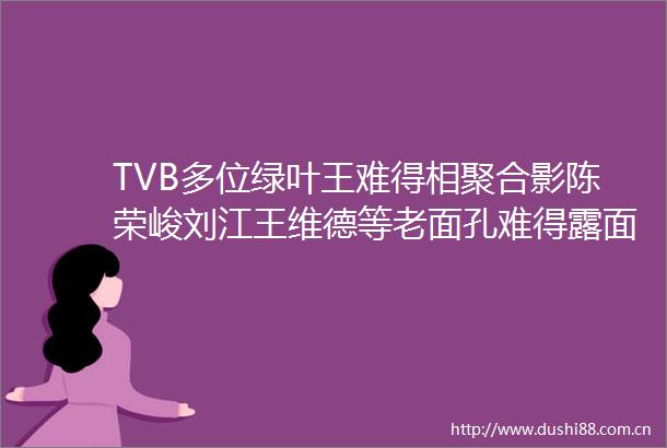 TVB多位绿叶王难得相聚合影陈荣峻刘江王维德等老面孔难得露面