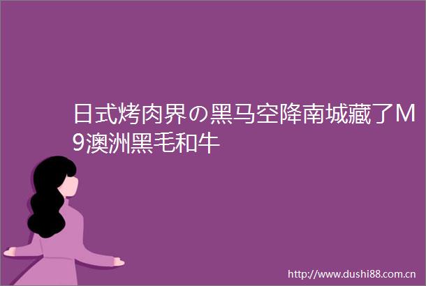 日式烤肉界の黑马空降南城藏了M9澳洲黑毛和牛