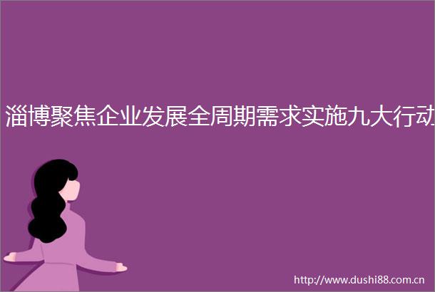 淄博聚焦企业发展全周期需求实施九大行动