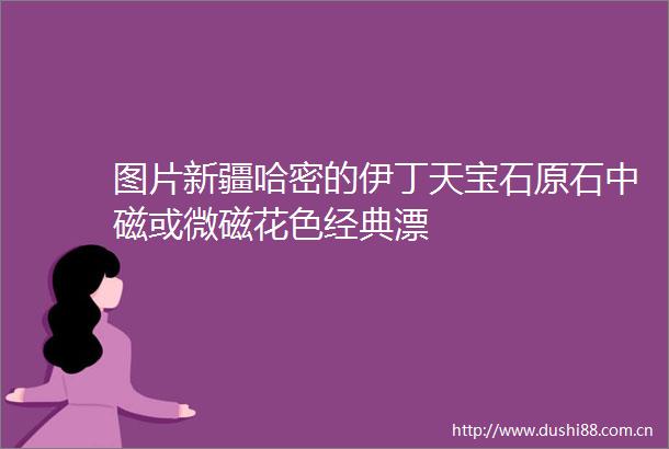 图片新疆哈密的伊丁天宝石原石中磁或微磁花色经典漂