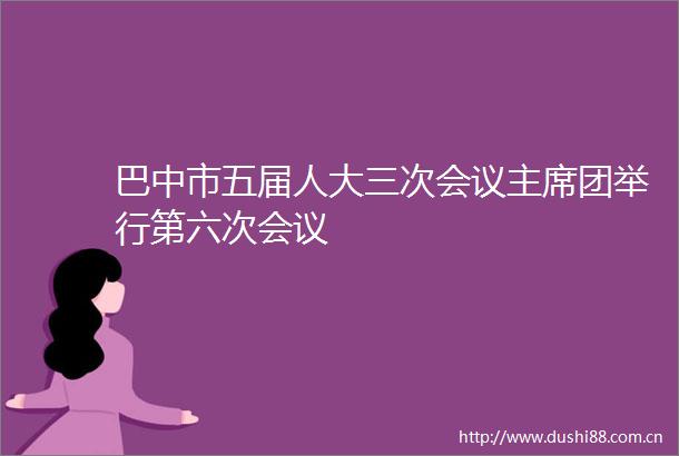巴中市五届人大三次会议团举行第六次会议