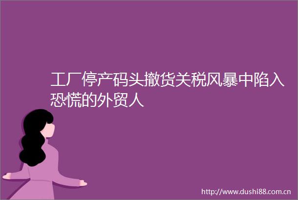 工厂停产码头撤货关税风暴中陷入恐慌的外贸人