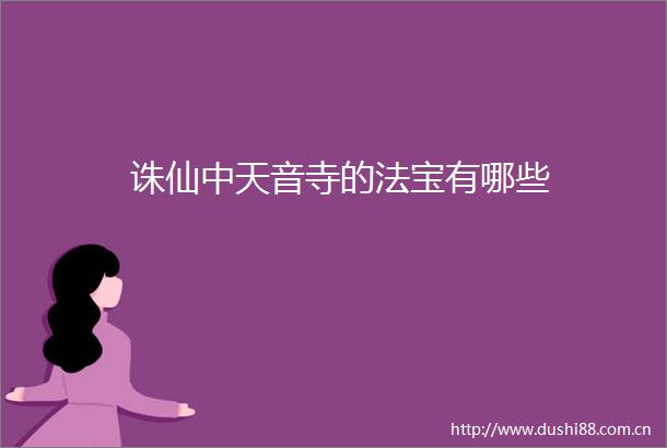 诛仙中天音寺的法宝有哪些