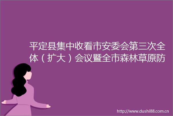 平定县集中收看市安委会第三次全体（扩大）会议暨全市森林草原防灭火工作电视电话会议