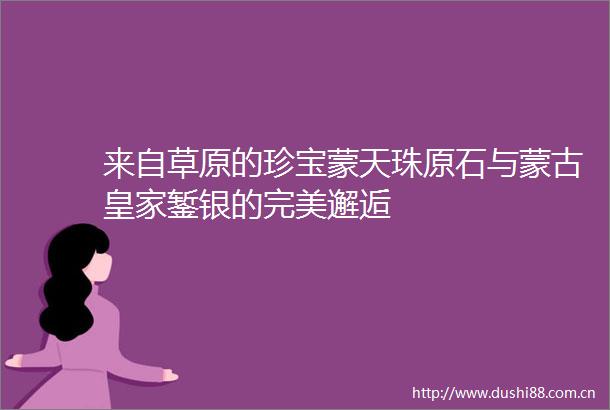 来自草原的珍宝蒙天珠原石与蒙古皇家錾银的完美邂逅