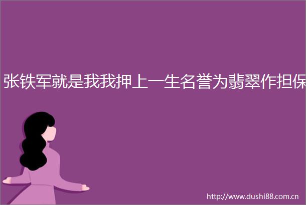 张铁军就是我我押上一生名誉为翡翠作担保