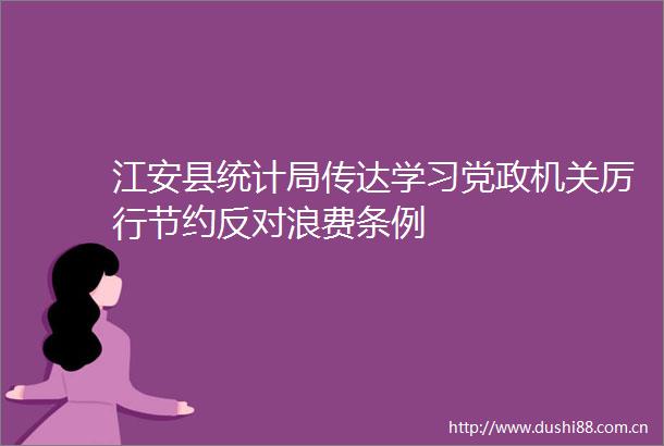 江安县统计局传达学习党政机关厉行节约反对浪费条例