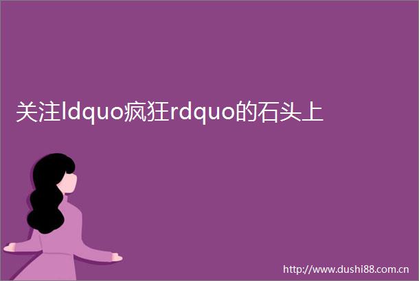关注ldquo疯狂rdquo的石头上