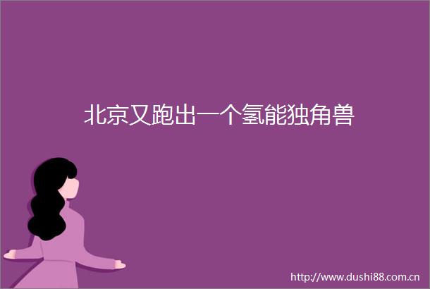 北京又跑出一个氢能独角兽