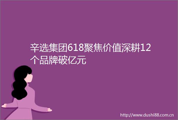 辛选集团618聚焦价值深耕12个品牌破亿元