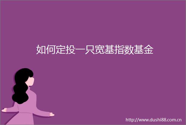 如何定投一只宽基指数基金