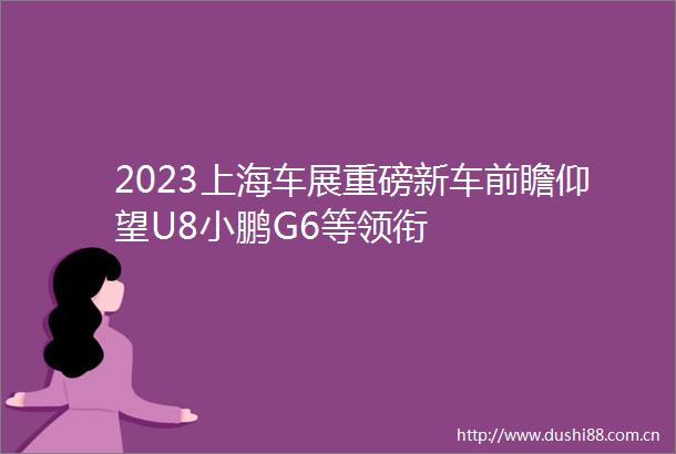 2023上海车展重磅新车前瞻仰望U8小鹏G6等领衔
