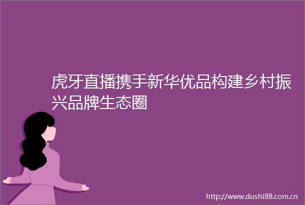 虎牙直播携手新华优品构建乡村振兴品牌生态圈