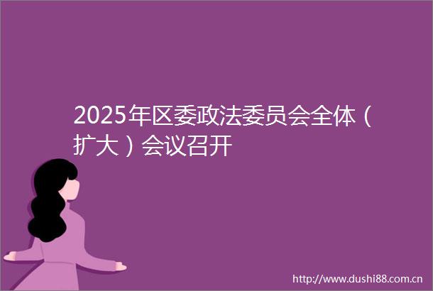 2025年区委政法委员会全体（扩大）会议召开