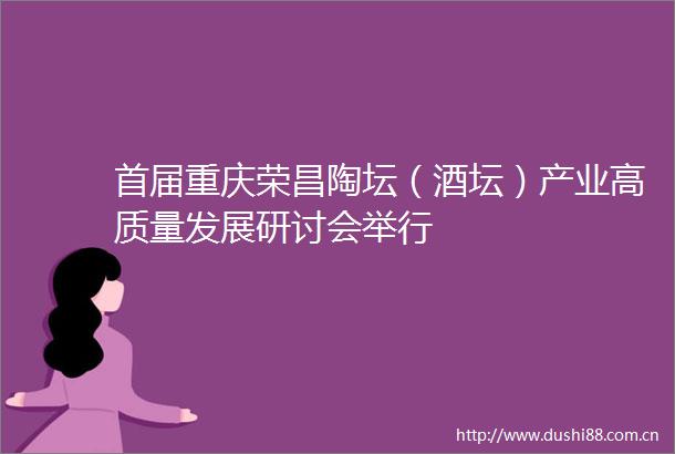 首届重庆荣昌陶坛（酒坛）产业高质量发展研讨会举行