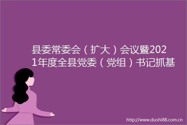 县委常委会（扩大）会议暨2021年度全县党委（党组）书记抓基层党建工作述职评议会召开