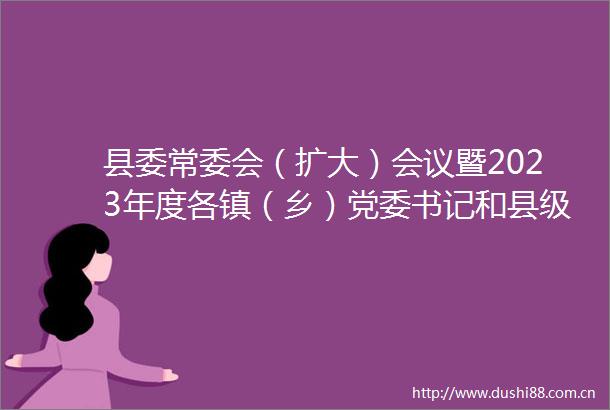 县委常委会（扩大）会议暨2023年度各镇（乡）党委书记和县级党（工）委（党组）书记抓基层党建工作述职评议会议召开