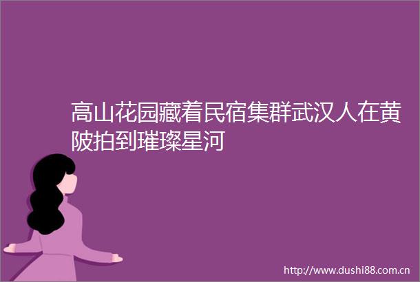 高山花园藏着民宿集群武汉人在黄陂拍到璀璨星河