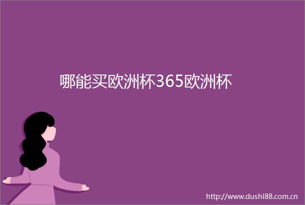 哪能买欧洲杯365欧洲杯