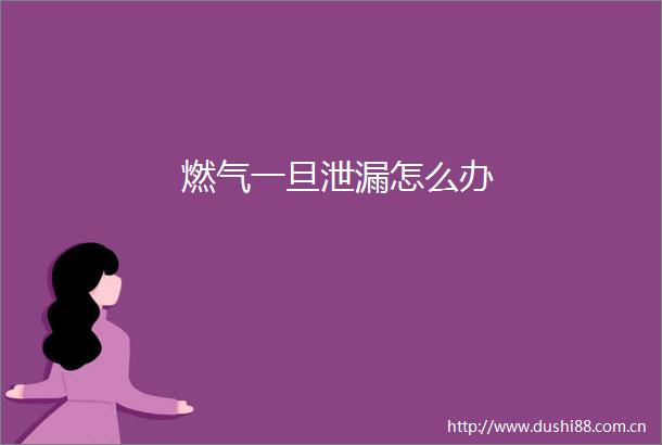 燃气一旦泄漏怎么办