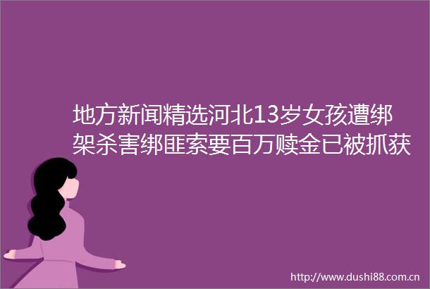 地方新闻精选河北13岁女孩遭杀害绑匪索要百万赎金已被抓获西安明秦王府城墙坍塌致4人伤