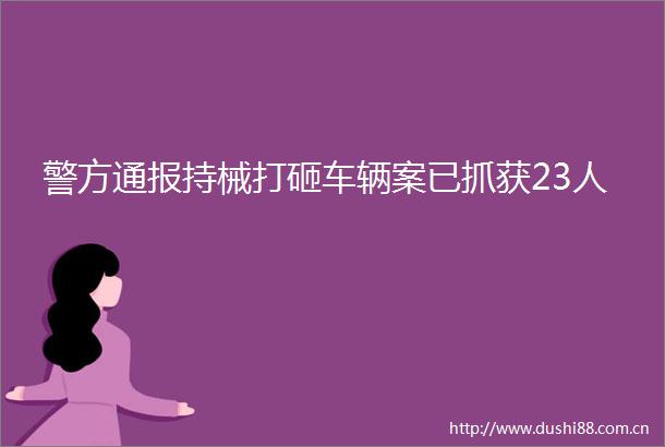 警方通报持械打砸车辆案已抓获23人