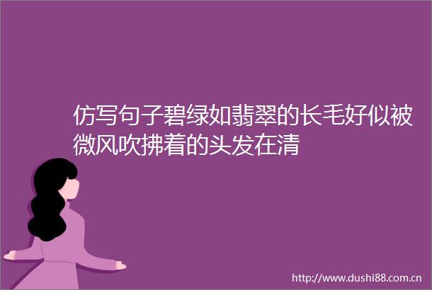 仿写句子碧绿如翡翠的长毛好似被微风吹拂着的头发在清