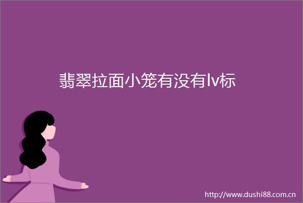 翡翠拉面小笼有没有lv标