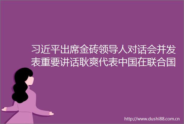 出席金砖人对话会并发表重要讲话耿爽代表在联合国为难民发声提醒别被旅游搭子套出敏感信息