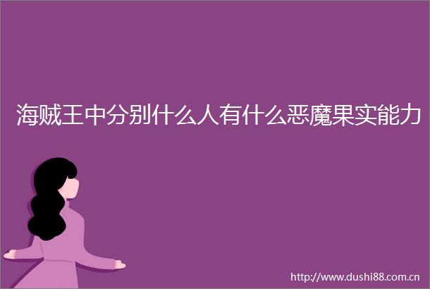海贼王中分别什么人有什么恶魔果实能力