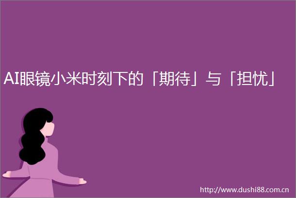 AI眼镜小米时刻下的「期待」与「担忧」