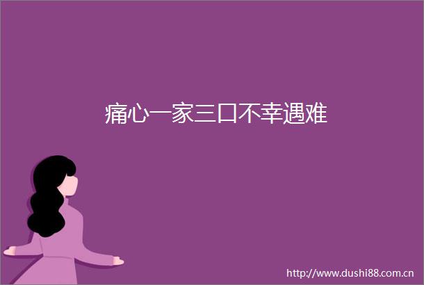 痛心一家三口不幸遇难