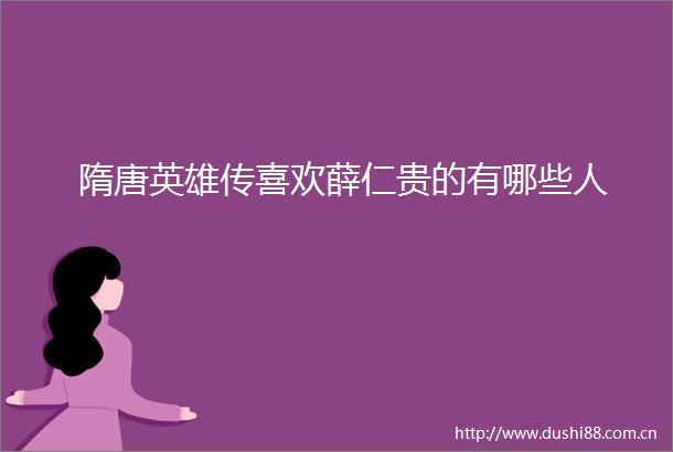 隋唐英雄传喜欢薛仁贵的有哪些人