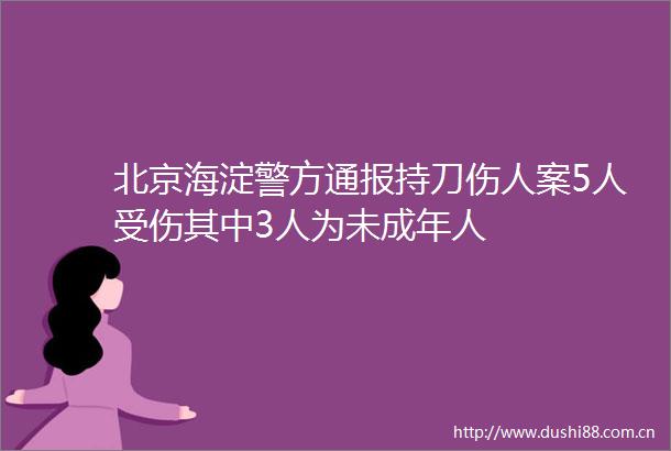 北京海淀警方通报持刀伤人案5人受伤其中3人为未成年人