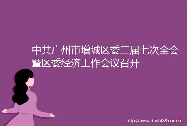 广州市增城区委二届七次全会暨区委经济工作会议召开