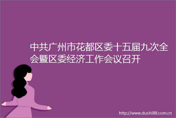 广州市花都区委十五届九次全会暨区委经济工作会议召开