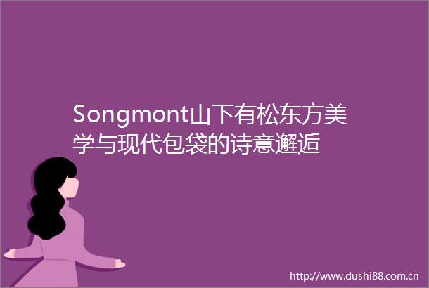 Songmont山下有松东方美学与现代包袋的诗意邂逅