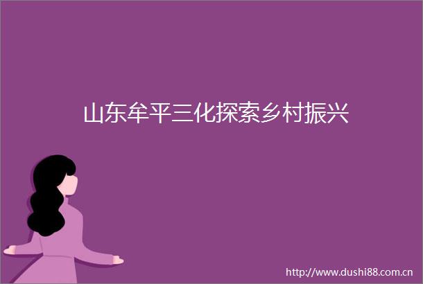 山东牟平三化探索乡村振兴