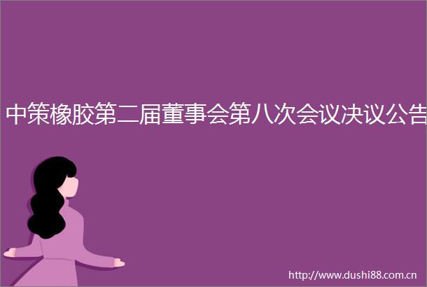 中策橡胶第二届董事会第八次会议决议公告