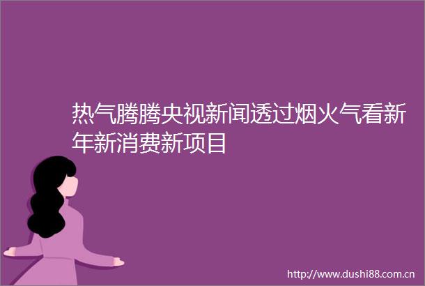 热气腾腾央视新闻透过烟火气看新年新消费新项目