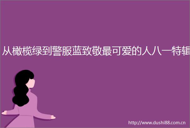 从橄榄绿到警服蓝致敬最可爱的人八一特辑