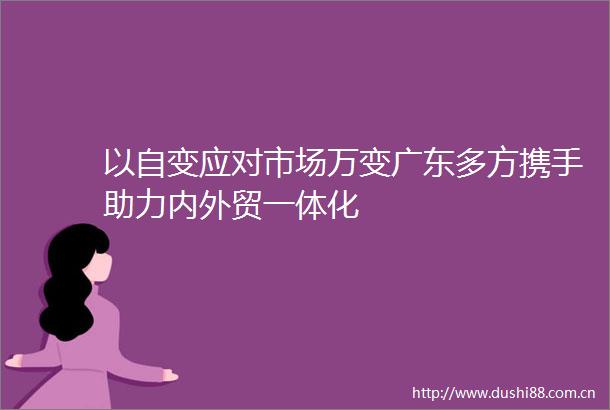 以自变应对市场万变广东多方携手助力内外贸一体化