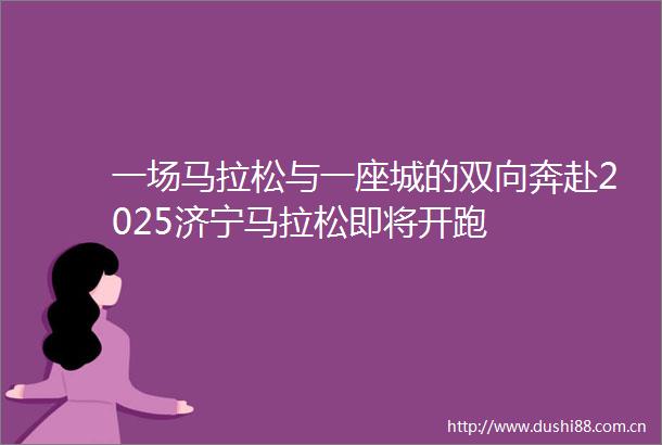 一场马拉松与一座城的双向奔赴2025济宁马拉松即将开跑
