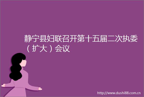 静宁县妇联召开第十五届二次执委（扩大）会议