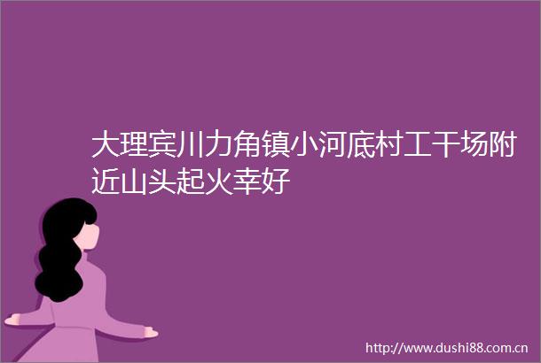 大理宾川力角镇小河底村工干场附近山头起火幸好