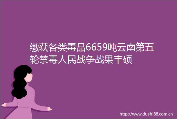 缴获各类毒品6659吨云南第五轮禁毒战争战果丰硕